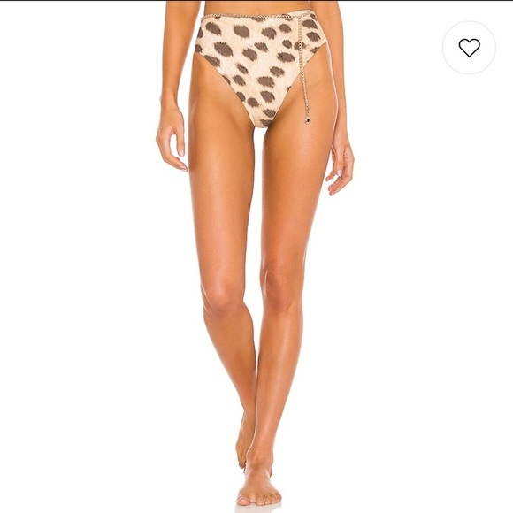 WeWoreWhat Belted Emily Bikini Bottom Leopard Tan - Picture 2 of 9